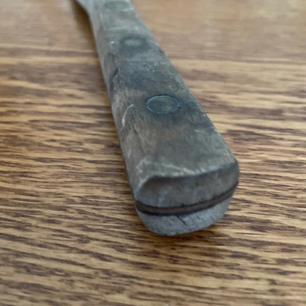 Vintage Clyde 1960s Carbon Steel Blade Spatula Icing Spreader‎ Knife Wood Handle